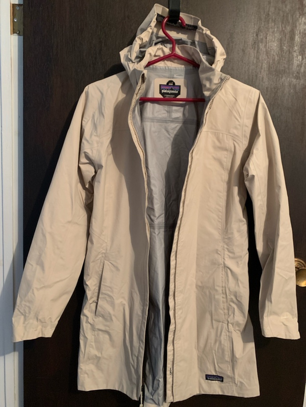 Patagonia Women's Light Beige Hooded Trench Coat